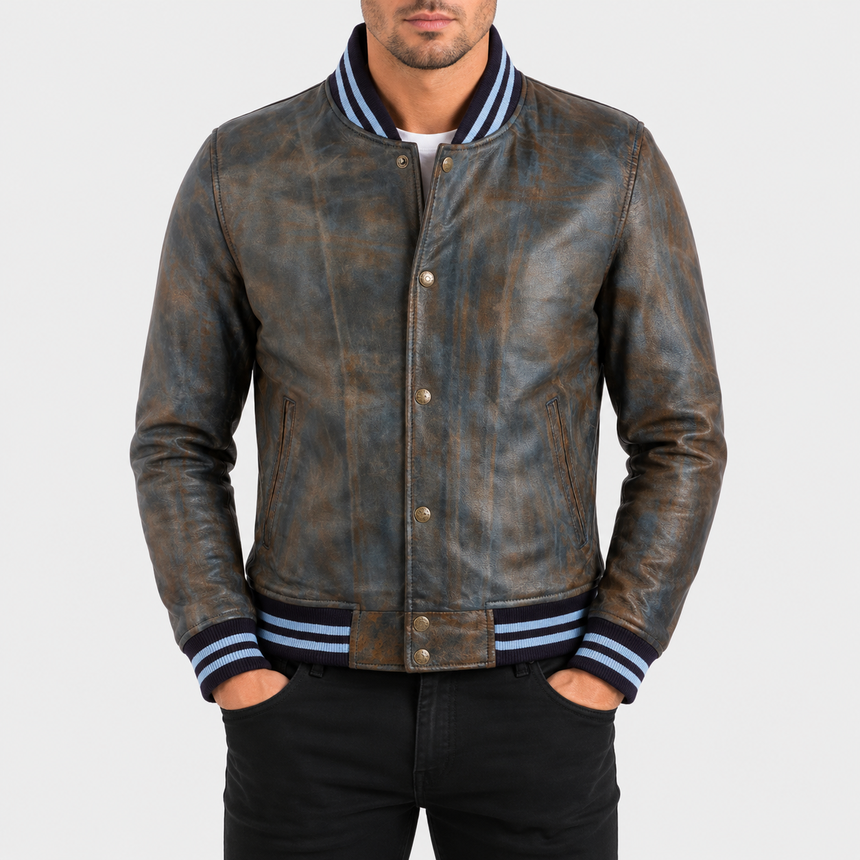 U0D8 Men's Tricolore Bomber Jacket