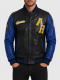 VZH7 Men's Varsity Jacket - Black/Blue