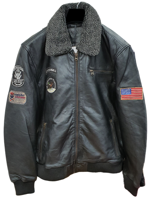 Alder & Stone Men's American Pilot Jacket with Fur Collar