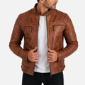 44T9 Men's Biker Jacket - Cocoa