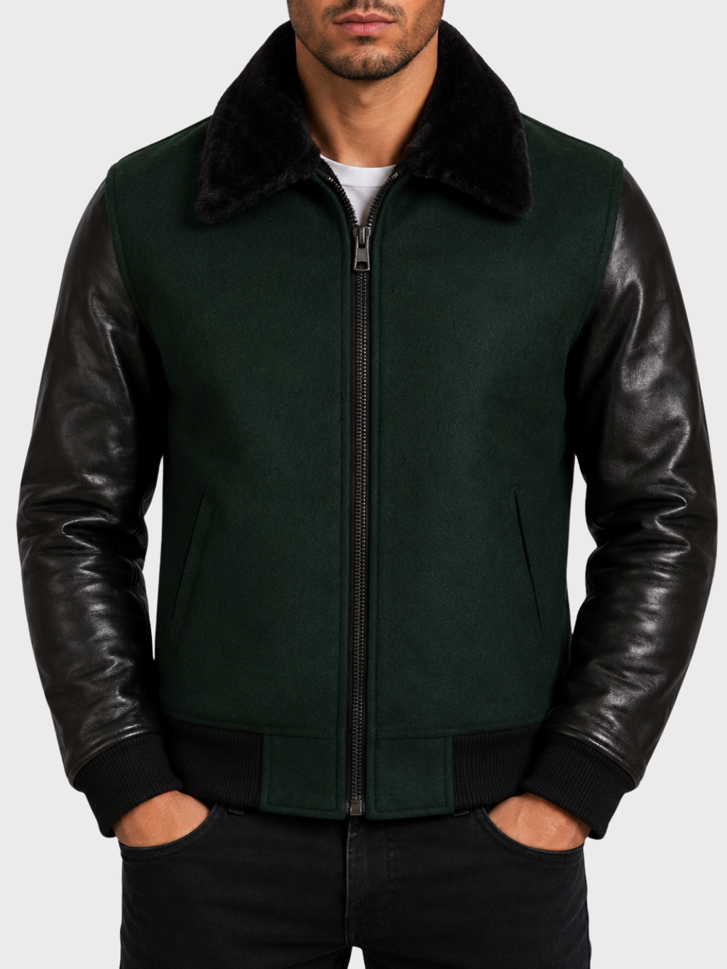 Y3EZ Men’s Fur Bomber Jacket - Target 2