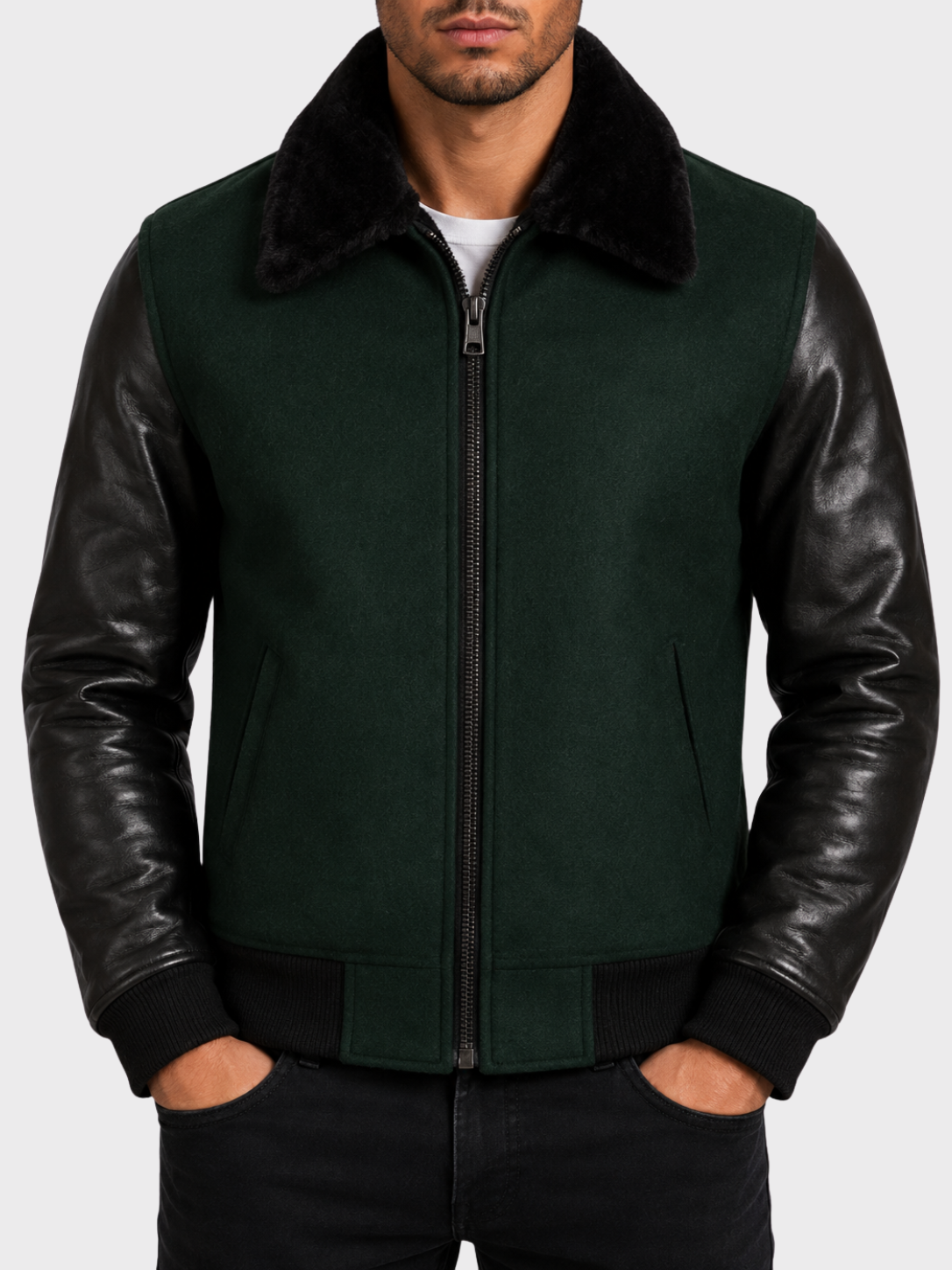 Y3EZ Men’s Fur Bomber Jacket - Target 2