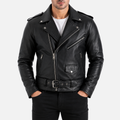 N2KG Men's Biker Jacket - Black