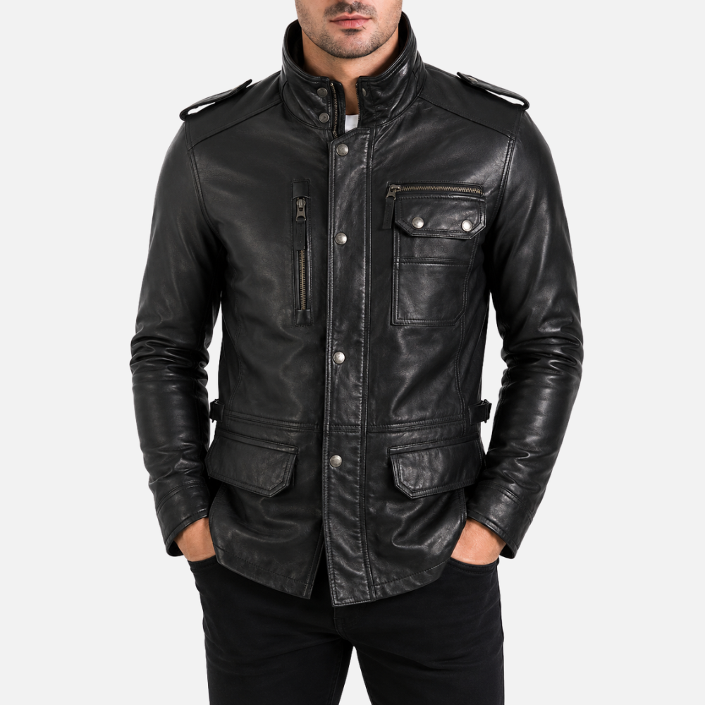 ZGOK Men's Military Field Coat - Black
