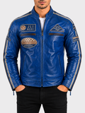 CXUS Men's Racing Biker Jacket - Ocean Blue