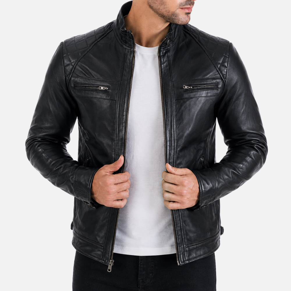 44T9 Men's Biker Jacket - Black
