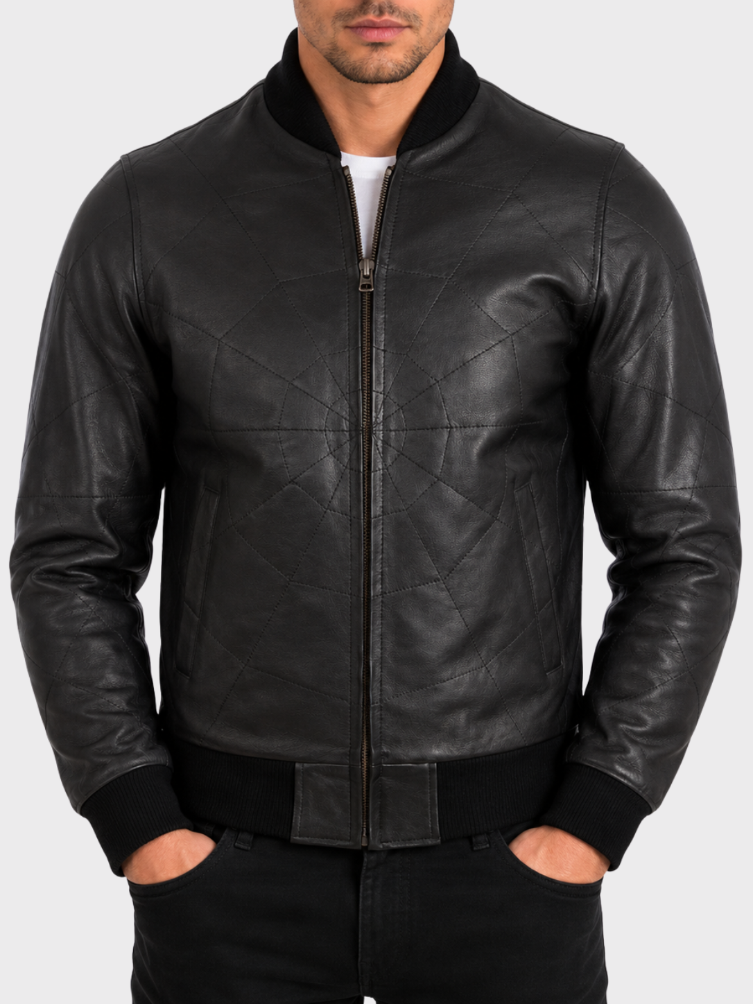 4FZ5 Men's Web Bomber Jacket - Black/Black