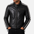 Alder & Stone Men's Racing Biker Jacket - Black