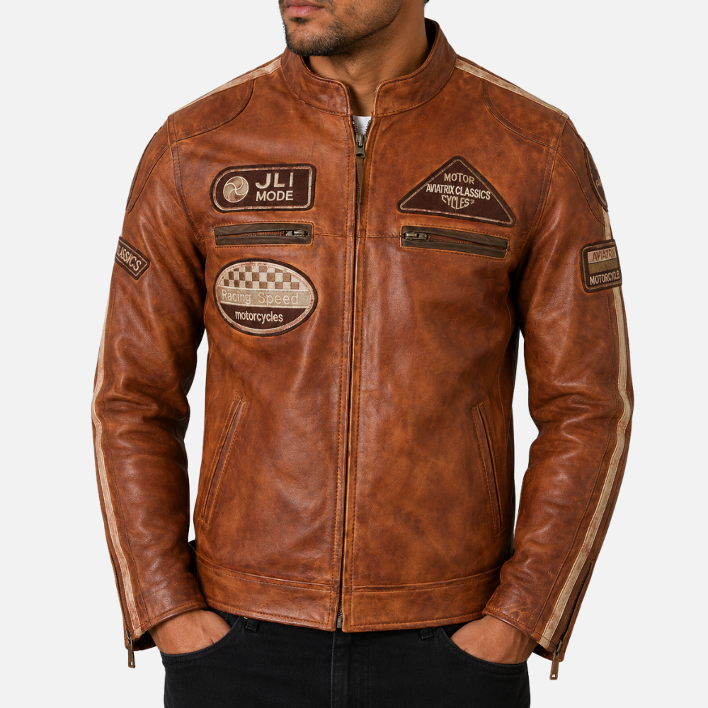 CXUS Men's Racing Biker Jacket - Nevada Timber
