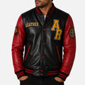 VZH7 Men's Varsity Jacket - Black/Red