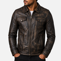 AGQ5 Men's Trucker Harrington Jacket - Vegas