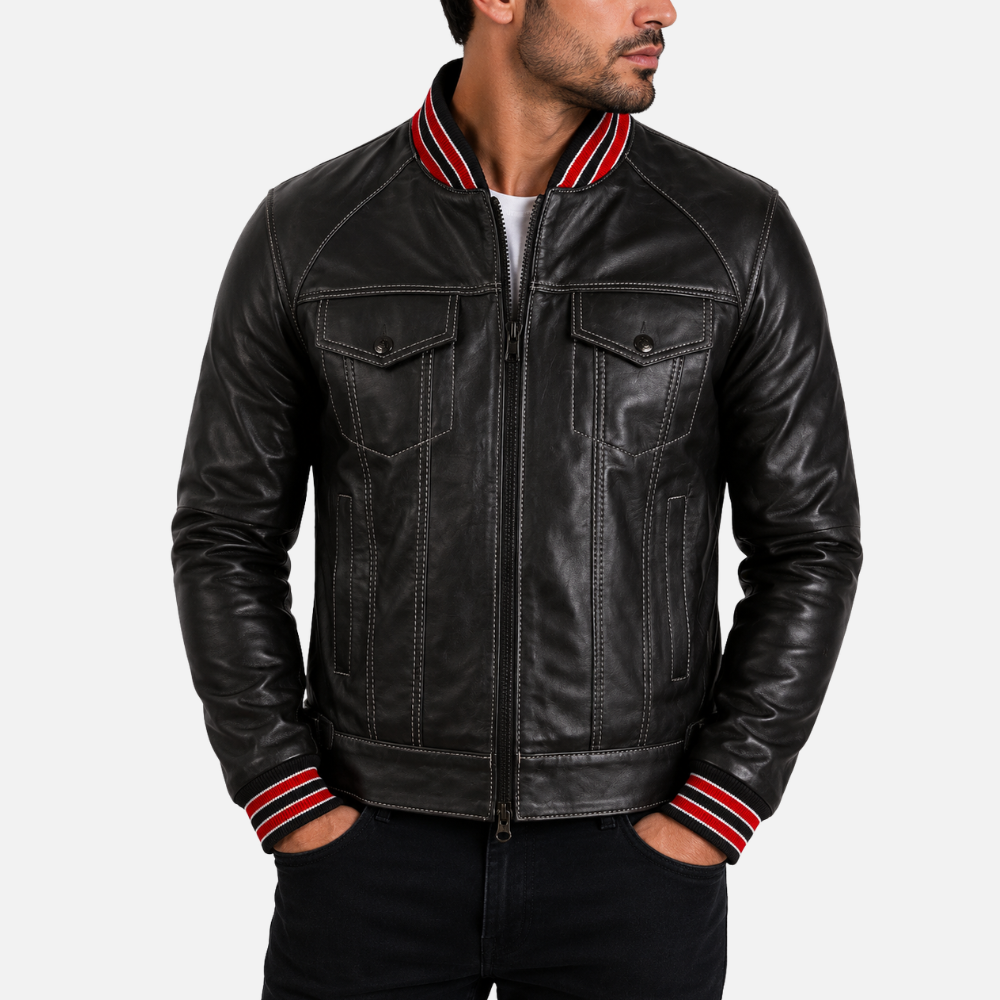 6YZX Men's Hybrid Trucker Jacket - Black