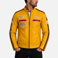CXUS Men's Racing Biker Jacket - Yellow