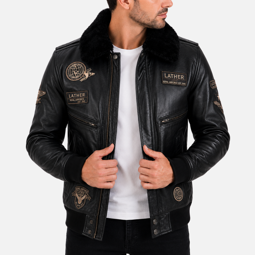 YBOB Men's Air Force Jacket - Black
