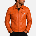 AGQ5 Men's Trucker Harrington Jacket - Light Orange