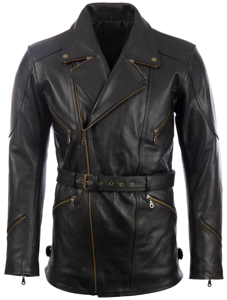 Alder & Stone Men's Armour Motorbike Coat - Black