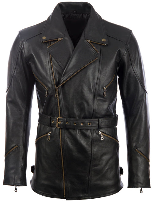 Alder & Stone Men's Armour Motorbike Coat - Black