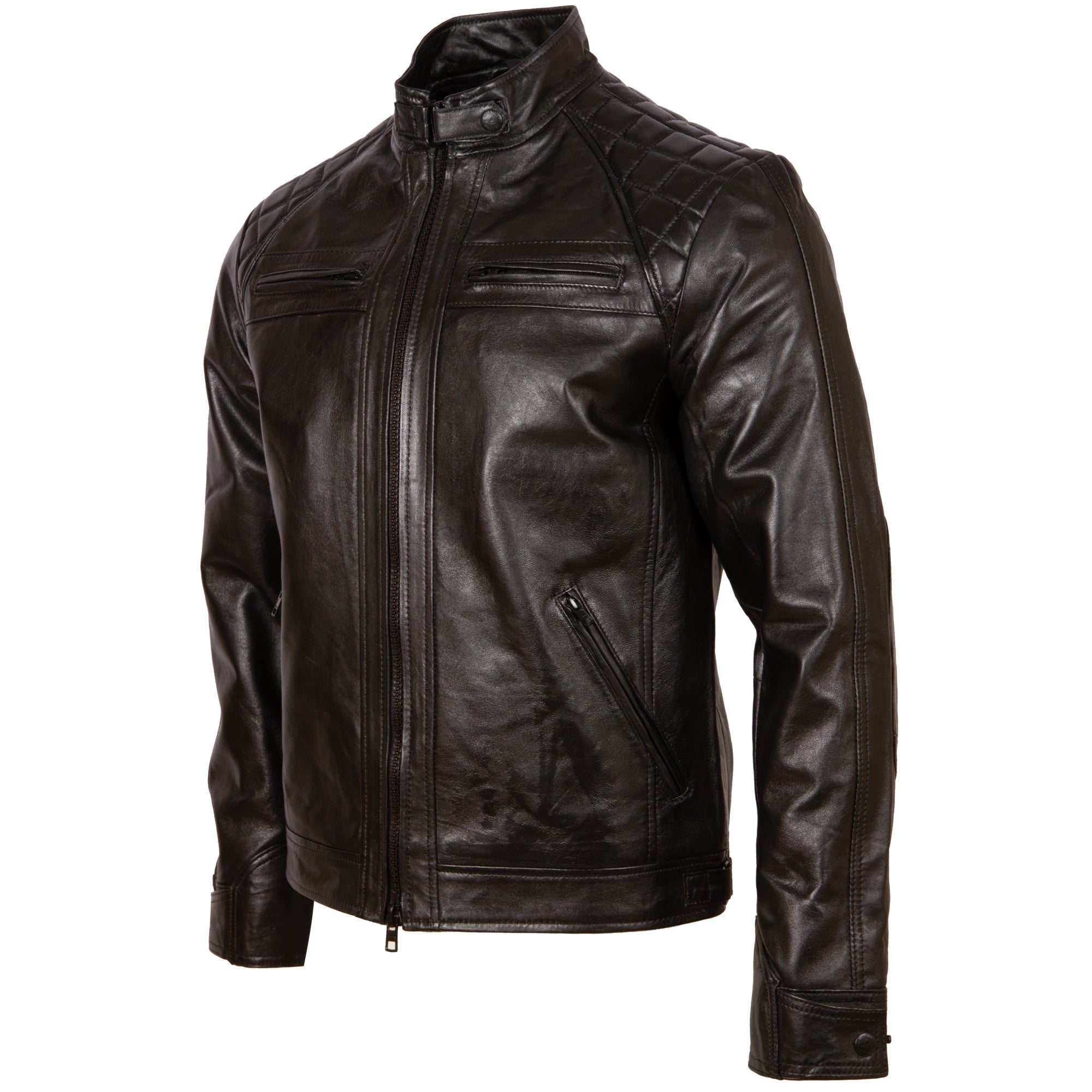 Alder & Stone Men's Biker Jacket - Night Edition