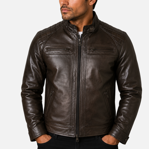 Alder & Stone Men's Biker Jacket - Night Edition