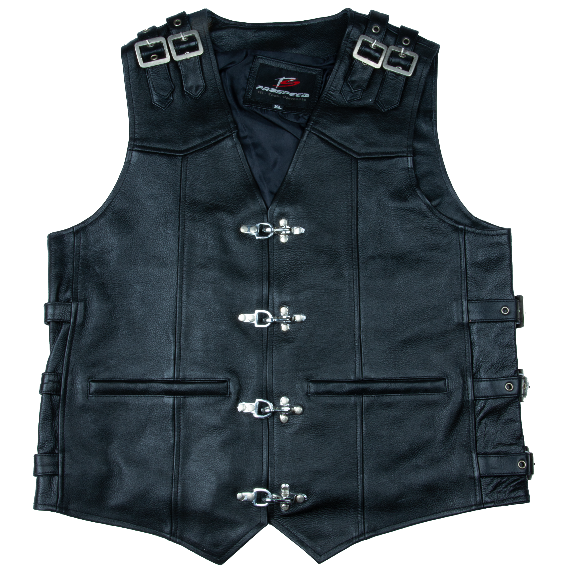 Alder & Stone Men's Buffalo Buckle Adjustable Biker Waistcoat