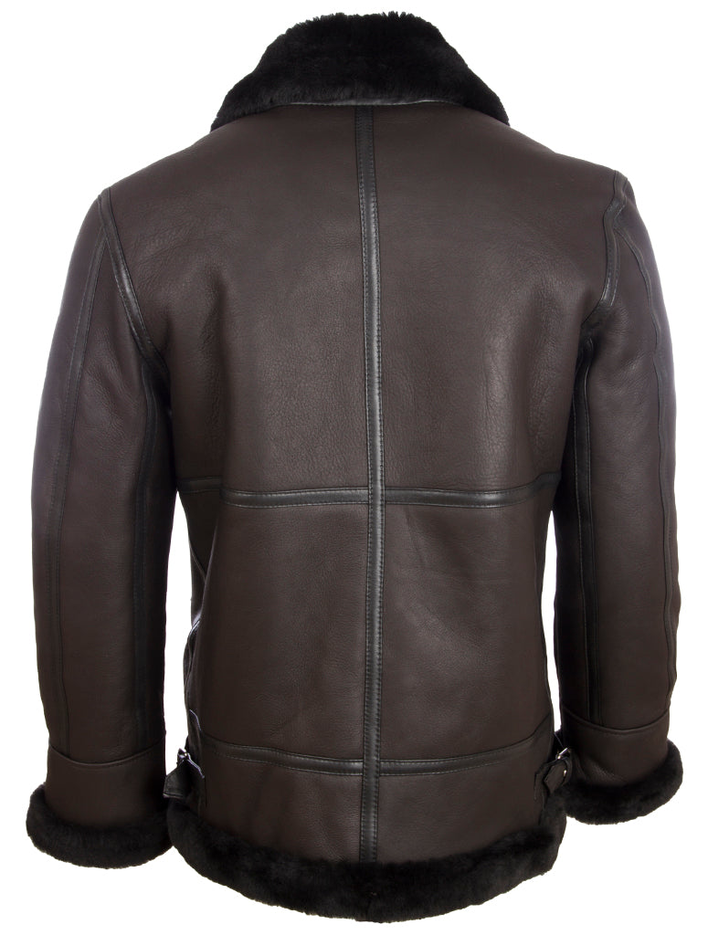 Alder & Stone Men's Shearling Jacket - Black/Black Fur