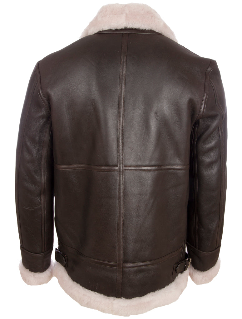 Alder & Stone Men's Shearling Jacket - Brown/Beige Fur