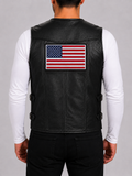 Alder & Stone Men's Waistcoat Vest with American USA Flag