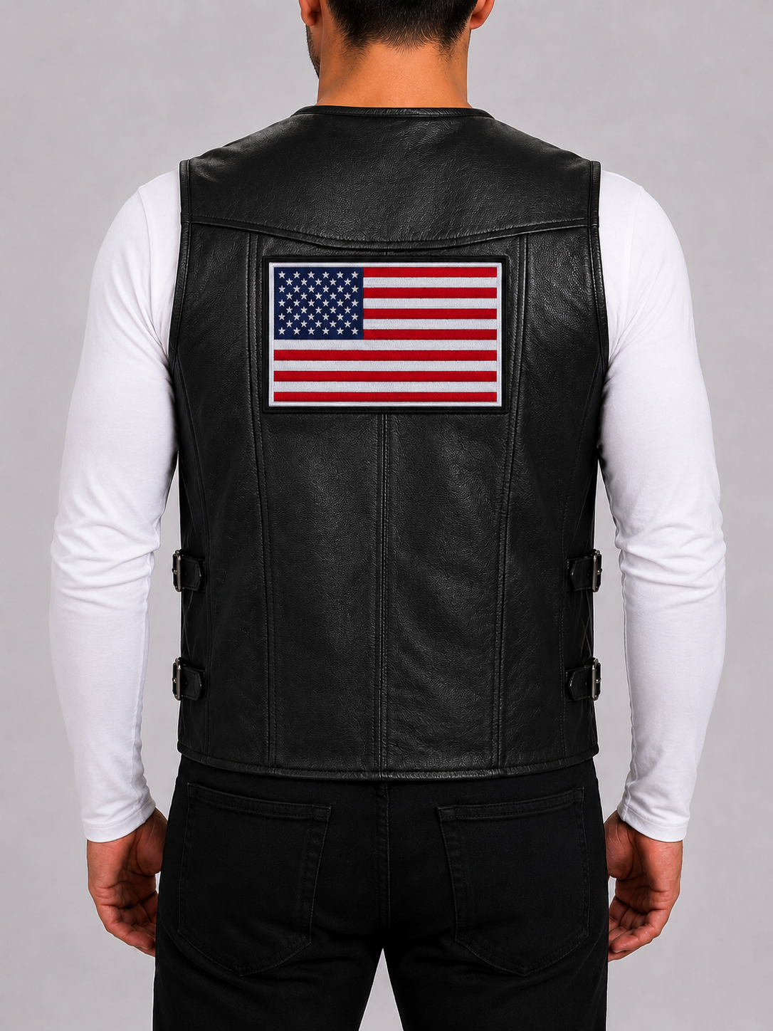 Alder & Stone Men's Waistcoat Vest with American USA Flag