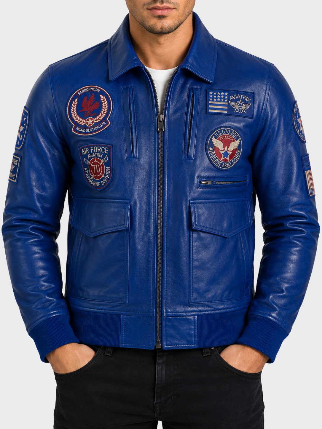 9079 Aviatrix Men's Pilot Jacket - Electric Blue